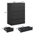 Black 6 Drawer Dresser tall Chest Of Drawer For Bedroom modern Handleless Drawer