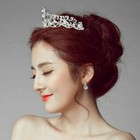 Crystal Tiara Wedding Bride Princess Crown Veil Hair Ornament Silver   Two Combs