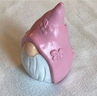 Fairly Garden Easter Gnome Ceramic Statue Figurine 5    Tall Pink-new-ship 24 Hr  