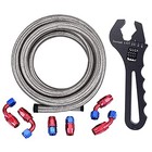  6an 3 8  Fuel Line Hose Fitting Cpe 10ft  Bundle With An Adjustable Wrench 