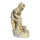 Vintage Cantu Comanche Bison Dancer Native American Gypsum Sculpture Statue 12 
