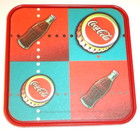 Vintage 1997 Coca-cola 4 Piece Retro Coke Bottle   Cap Drink Coaster Set