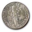 1944-d Mercury Dime Silver 10c Uncirculated
