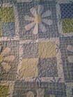 Baby Crib Or Lap Quilt-about 38 X 48-blue green yellow-flowers-squares-- s d 