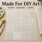 16 Pcs Geometric Stencils Reusable Abstract Layering Templates For Painting