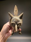Vintage Style Antique Brass Cast Iron Fox Head Door Knocker