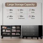 Wide Wooden Dresser  Dresser With 6 Drawer  Chest Of Drawers For Bedroom