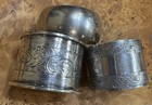 Three  3  Antique Sterling Silver Napkin Rings Monogramed Script