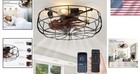 Small Industrial Farmhouse Ceiling Fan - Low Profile Design