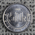 Mexico 2011 50 Centavos United Mexican States Eagle Snake Stainless Steel    17mm