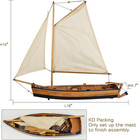 Sailingstory Wooden Fishing Boat Model Rowboat Sailboat Decor 18 