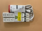 Ge Surge Protector Power Strip 6 Outlet 3ft Cord 450 Joules On off Switch     2 Pk