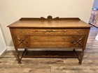 Antique Oak Buffet Server W  Matching Cabinet Bonus     Early 20th Century