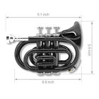 Brass Bb Pocket Trumpet Black With Case mouthpiece  Cleaning Cloth Instruments
