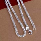 18 -24  Mens Womens 925 Sterling Silver 4mm Smooth Round Box Link Chain Necklace