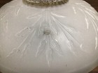 Vtg Glass Ceiling Light Shade 10   3 Hole Lamp White Floral Victorian   2 Chains