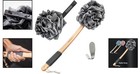 Gentle Exfoliating Back Scrubber - 17 Inch Bamboo Charcoal Loofah In Slate Grey