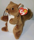 Ct  Ty Beanie Baby - Nuts The Squirrel  5 5 Inch  Mwct Plush Stuffed Animal Toy
