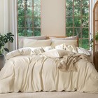 100  Washed Cotton Duvet Cover Set Soft Linen Texture Bedding 3pc Comfy