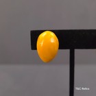 Vintage Baltic Egg Yolk Amber Clip-on Earrings Oval Cabochons 6rk Gold Tone