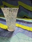 Decorative Clear Plastic Vase That Looks Like Cut Glass  See Pics For Size  