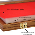 Oak Wood Display Case  12 X 18 X 2 For Arrowheads Knives Collectibles   More
