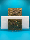 Vintage Peerage Embossed Brass Hunting Shooting Dogs Wall Letter Rack