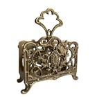 5  Antiqued Brass Napkin Or Letter Holder- Antique Vintage Style