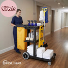 Janitorial Cart  330 Lbs Capacity     3-shelf Commercial Housekeeping Cleaning Car