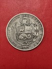 1869 Yb Peru Un Sol Silver Coin 90  25g 22 5g Asw  b 