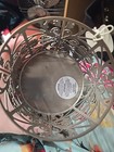Bath   Body Works Brushed Silver Metal 3-wick Pedestal Candle Holder New 