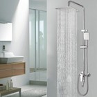 Chrome 8  Rainfall Wall Mount Shower Faucet Set Hand Shower Tub Filler Mixer Tap