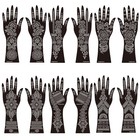 12 Sheets Henna Stencil Kit Arm Hand Tattoo Template Medium  Black 