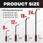 4pc Heavy Pry Bar Set 8  12  18  24  Mechanic Hand Tools With Thicker Strike Cap