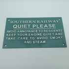 Vintage Original Antique Large Cast Iron Railway Train Sign Railway 