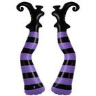 Set Of 2 Witch Legs Decoration Purple Halloween