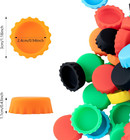 120 Pcs Silicone Rubber Bottle Caps  6 Colors Reusable Beer Caps For Home Brewin