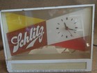 Vintage 1955 Schlitz Beer Clock W Light Bar Counter Top Sign Working