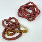 2 Strands Red Greenheart Orange Padre And Onion Skin Venetian Trade Beads