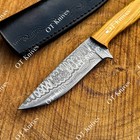 10  Fixed Blade Damascus Steel Hunting Knife Olive Wood Ergonomic Handle Sheath