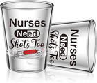 Nurse Need Shots Too  Funny Glass Gift For Women And Male Mom Sister Or Frien   