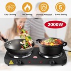 Portable Electric Countertop Single Or Double Burner Stove Hot Plate 1000w 2000w