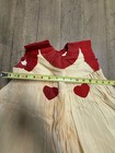 Vintage Crepe Paper Dress Dennison   Halloween Costume White Red Hearts   Slip
