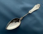 C Hellebush 6 Coin Silver Twist Handle Serving Spoons 8 Inches Mono 228 Gram