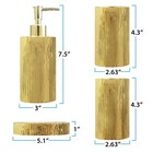 Bathroom Accessories Set Toothbrush Holder Soap Dispenser Gold Ceramic 4 Piece