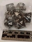 Shimmering Black 7pcs set Acrylic Polyhedral Dice D4-d20 Dnd Mtg Rpg Board Game