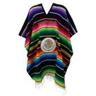 Unisex Mexican Serape Poncho     Eagle Crest   Mexico Lettering