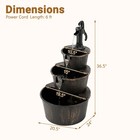 3-tier Outdoor Barrel Waterfall Fountain W cascading Water Flow   Electric Pump