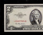 1953  2 United States Note Red Seal - Star Note - Ch Cu Uncirculated   a Block