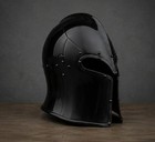 Medieval Knight Black Helmet Steel Armor Crusader Viking Larp Cosplay